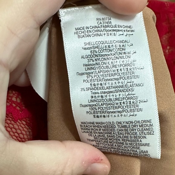 BCBGMaxAzria Alexandra Women’s Rio Red Strapless Lace Dress size 8 NWOT - Picture 13 of 15